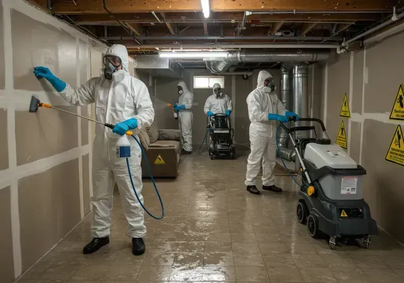 Basement Moisture Removal and Structural Drying process in Eureka Mill, SC